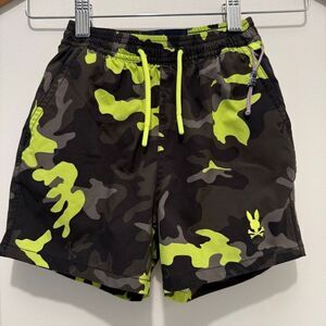 Psycho Bunny Plano Camo Print toddler boys Swim Trunks Size 3T
